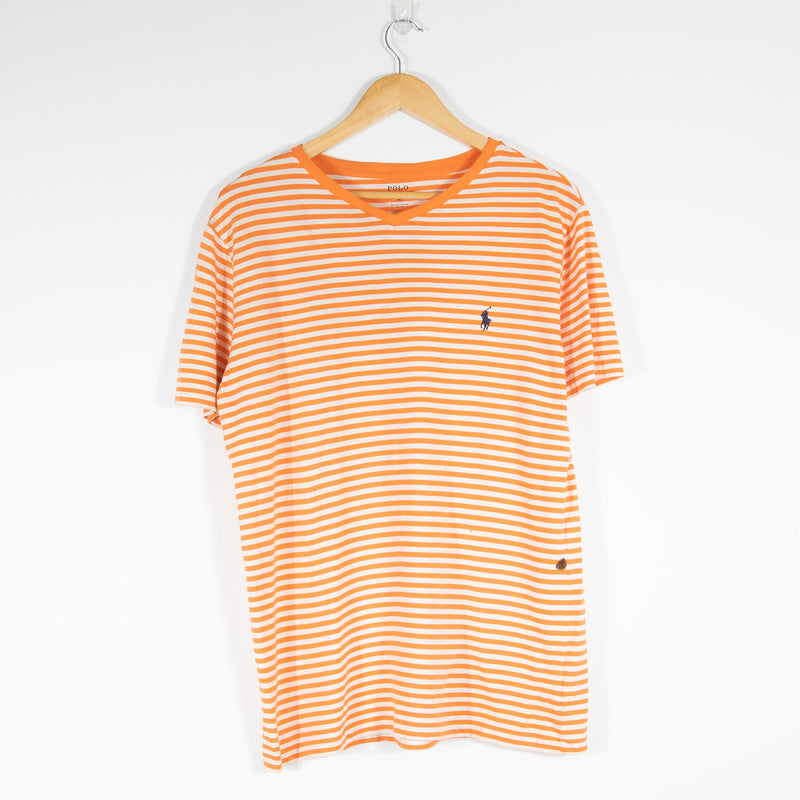 Ralph Lauren Striped T-Shirt - Orange - Medium