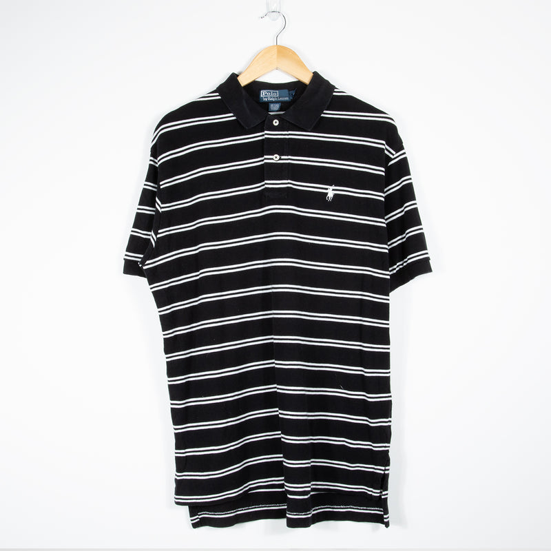 Ralph Lauren Striped Polo Shirt - Black - Large - Front