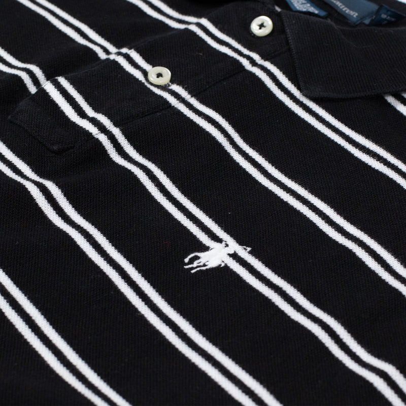 Ralph Lauren Striped Polo Shirt - Black - Large - Logo