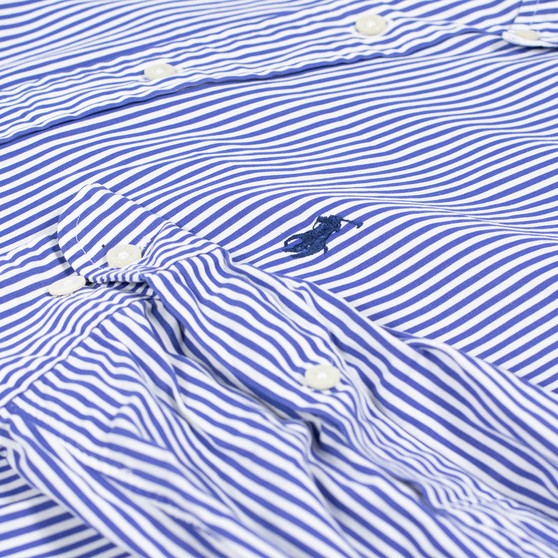 Ralph Lauren Striped Shirt - Blue - Large - Logo