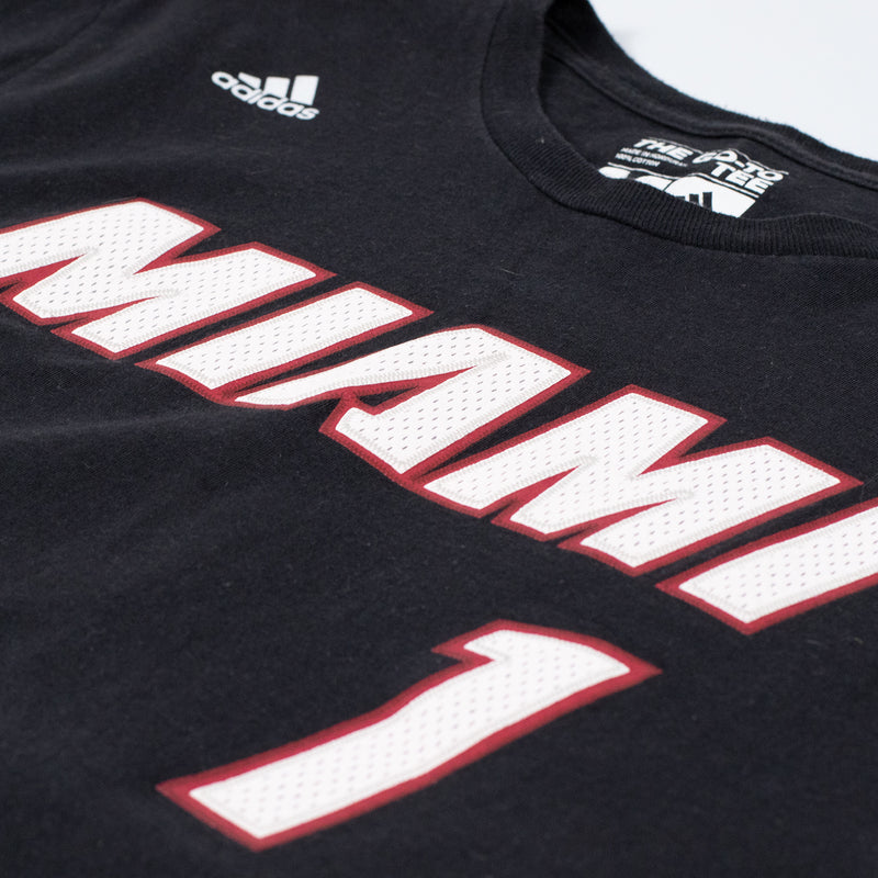 adidas Miami Heat Chris Bosh T-Shirt - Black - Medium - Detail