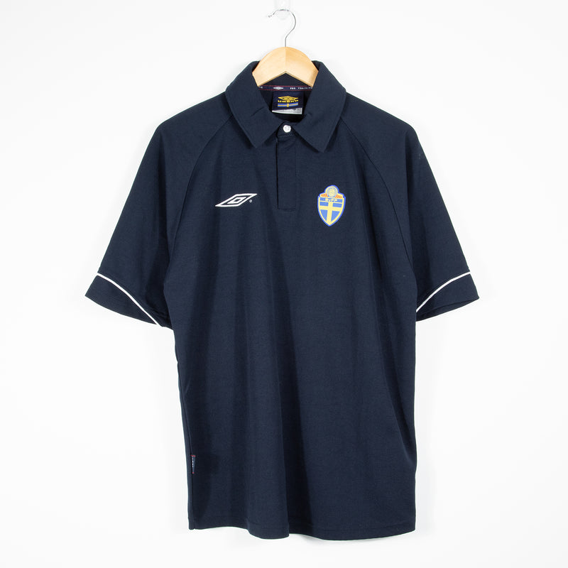 Umbro Sweden Football Polo Shirt - Navy - Large - Front