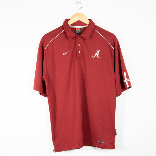 Nike University of Alabama Crimson Tide Polo Shirt - Red - Medium - Front