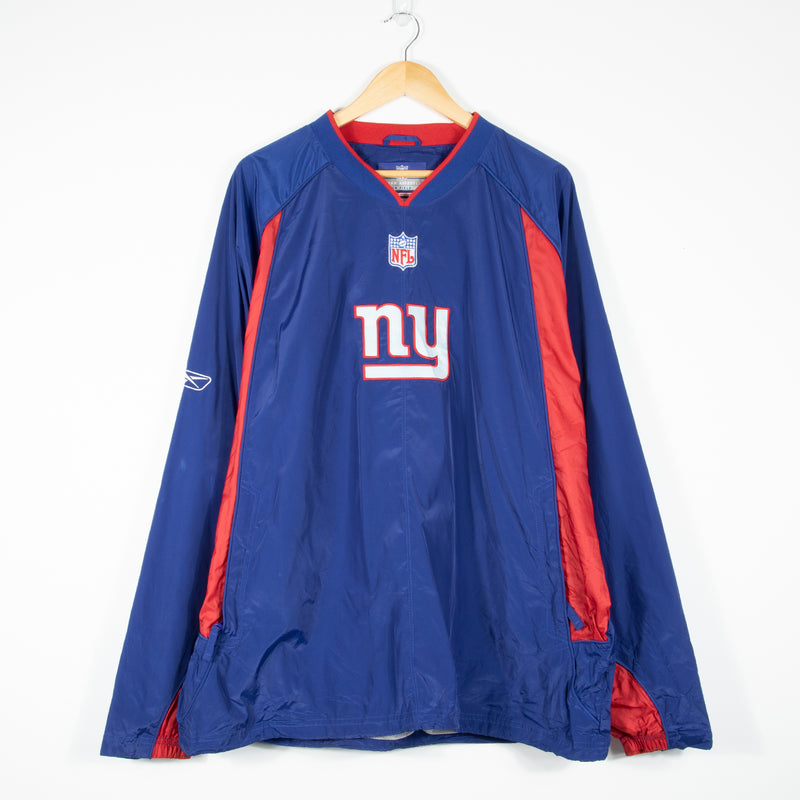 Reebok New York Giants Pullover Jacket - Blue - Front