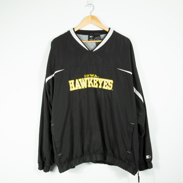 Starter Iowa Hawkeyes Pullover Jacket - Black - Large