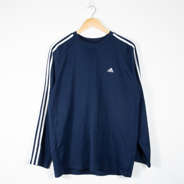 adidas Long Sleeve T-Shirt - Navy - Medium