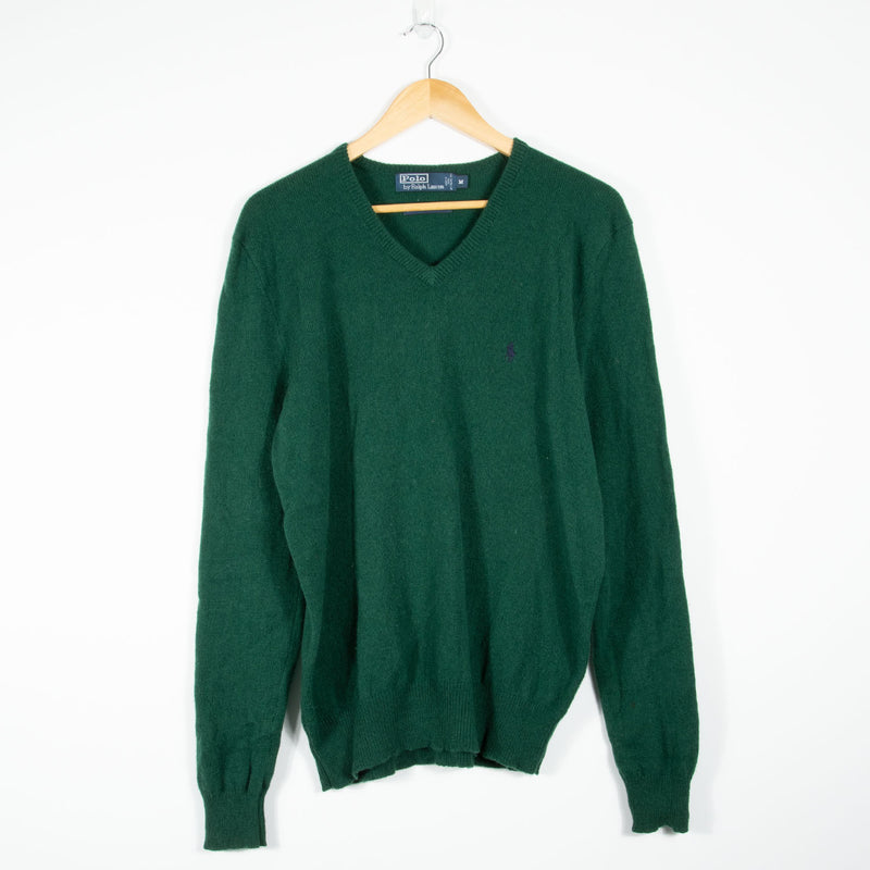 Ralph Lauren V Neck Wool Sweater - Green - Medium