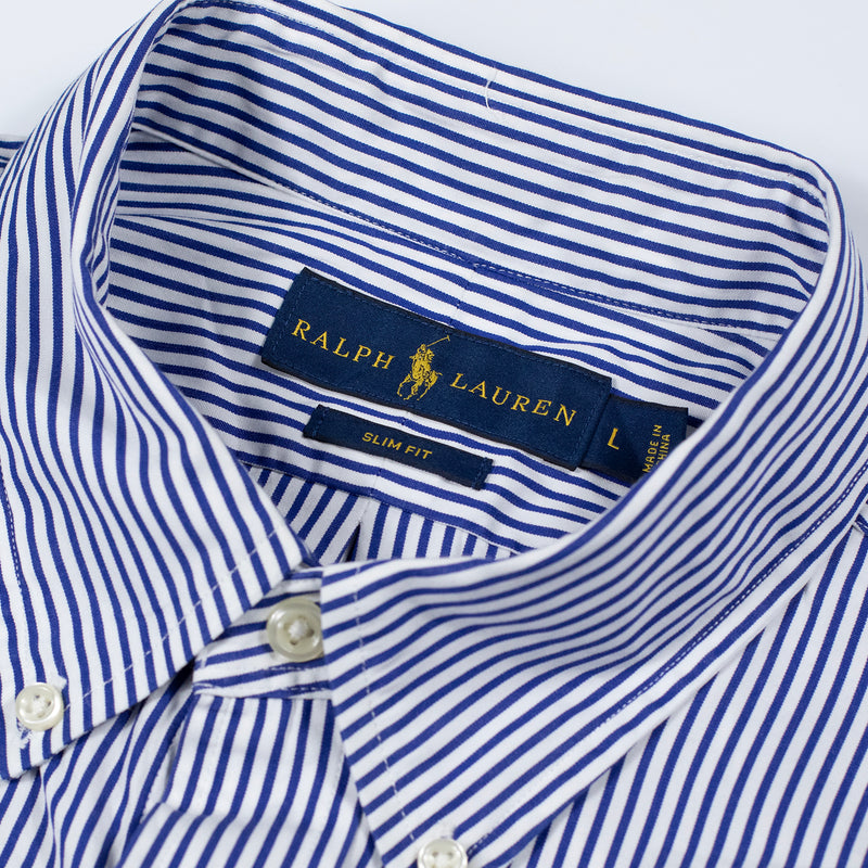 Ralph Lauren Striped Shirt - Blue - Large