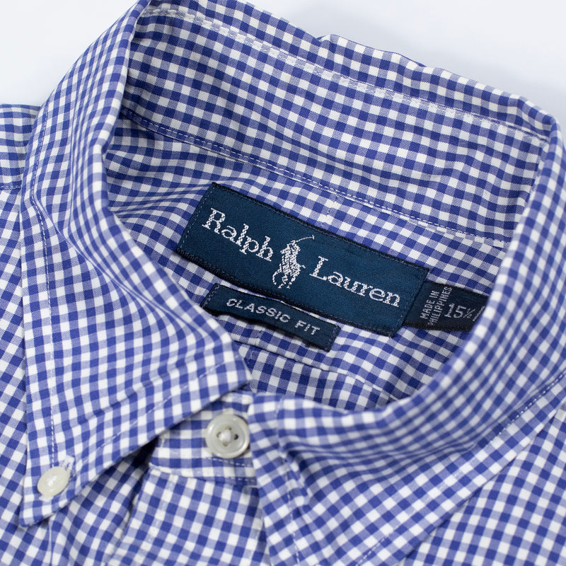 Ralph Lauren Gingham Shirt - Blue/White - Medium